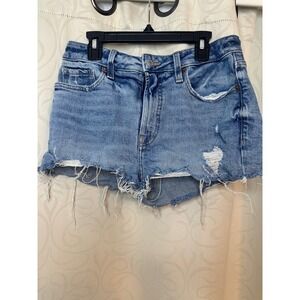 Old Navy OG Short High Rise Blue Denim Cut Off Distressed Shorts Womens Size 6